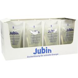Eine Schachtel mit mehreren Beuteln Jubin Zuckerlösung für schnelle Energie.