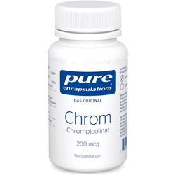 Eine weiße Plastikdose mit Chrom-Nahrungsergänzungsmitteln.