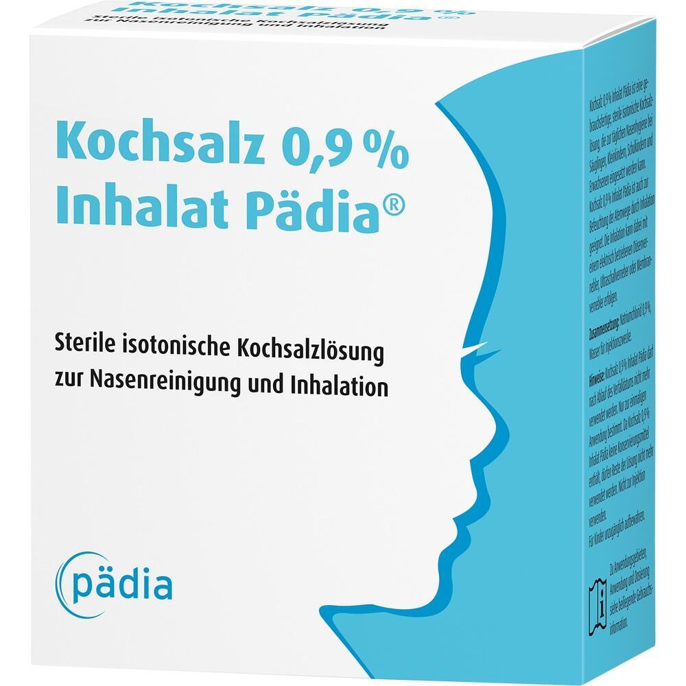 Eine Packung mit Kochsalzlösung zur Nasenreinigung und Inhalation.